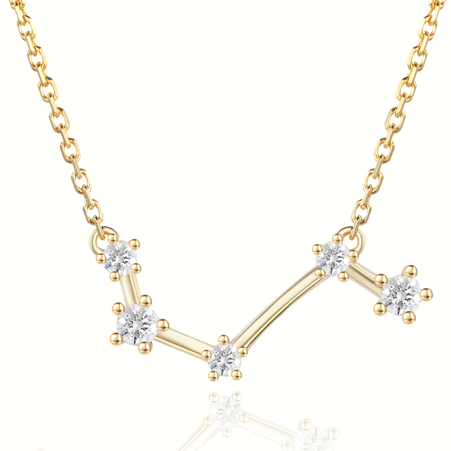 Personalized Star Sign Zodiac Aries Moissanite Bracelet 14K Gold Plated Silver