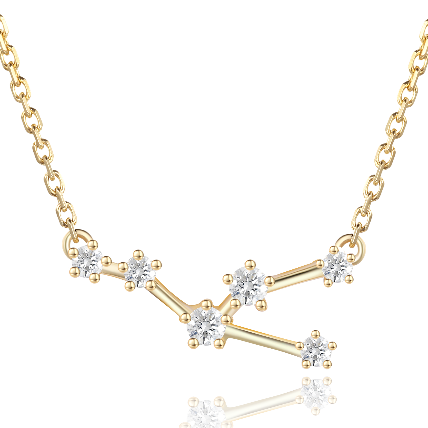 Personalized Star Sign Zodiac Taurus Moissanite Bracelet 14K Gold Plated Silver