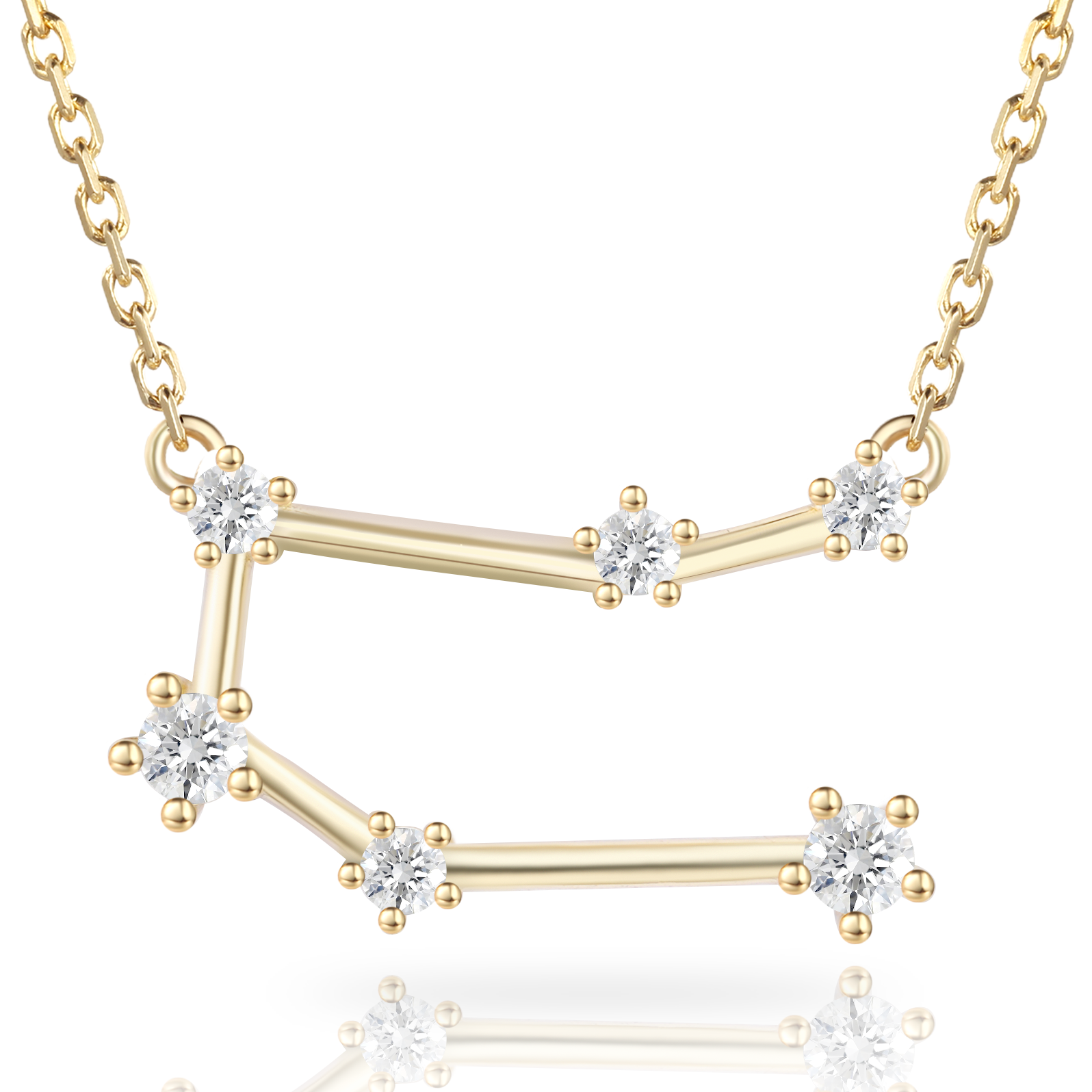 Personalized Star Sign Zodiac Gemini Moissanite Bracelet 14K Gold Plated Silver