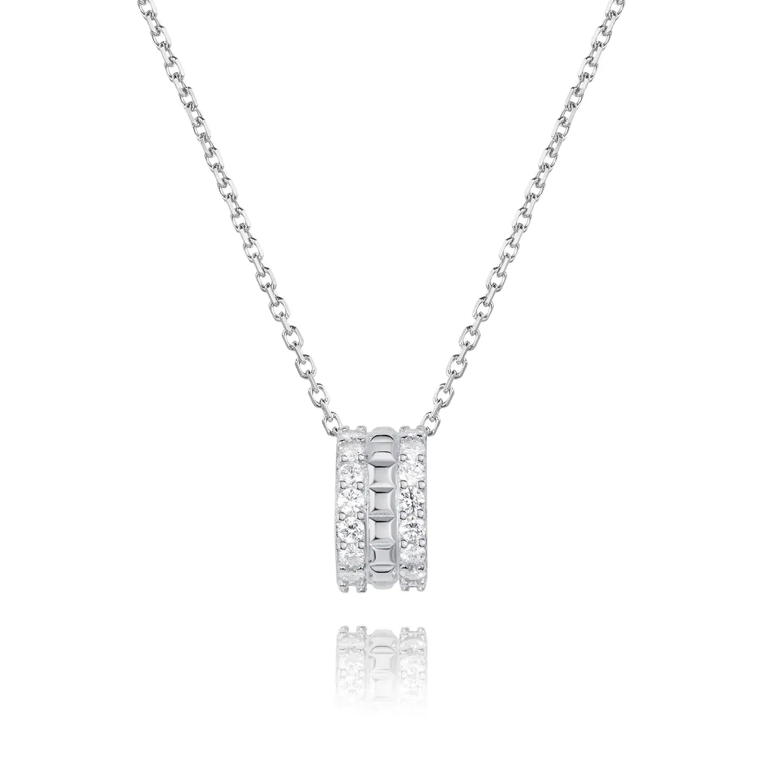 Elegant Double Row Sparkling Charm Moissanite Diamond Pendant Necklace