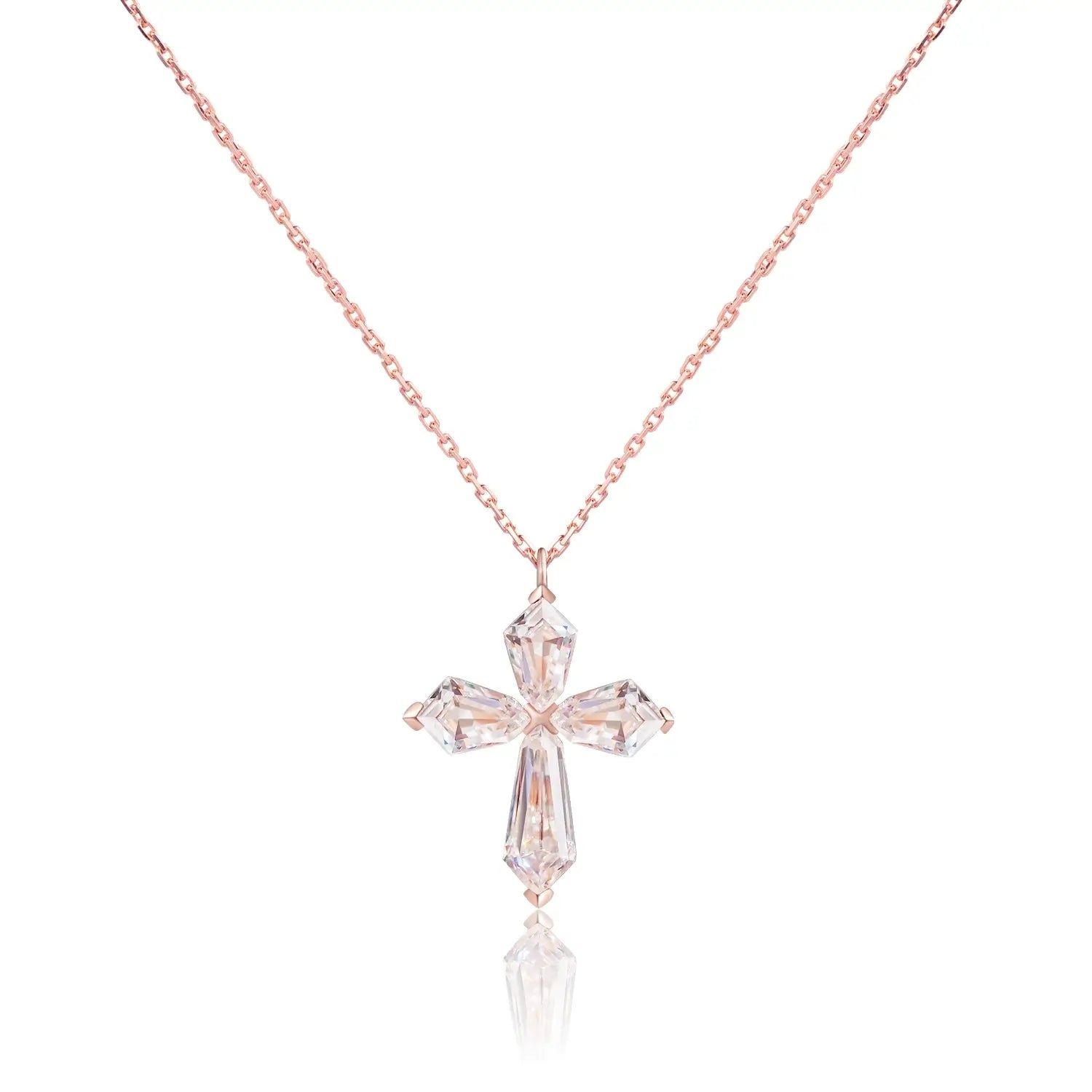 Cross Arrow Shape Moissanite Diamond Pendant Necklace