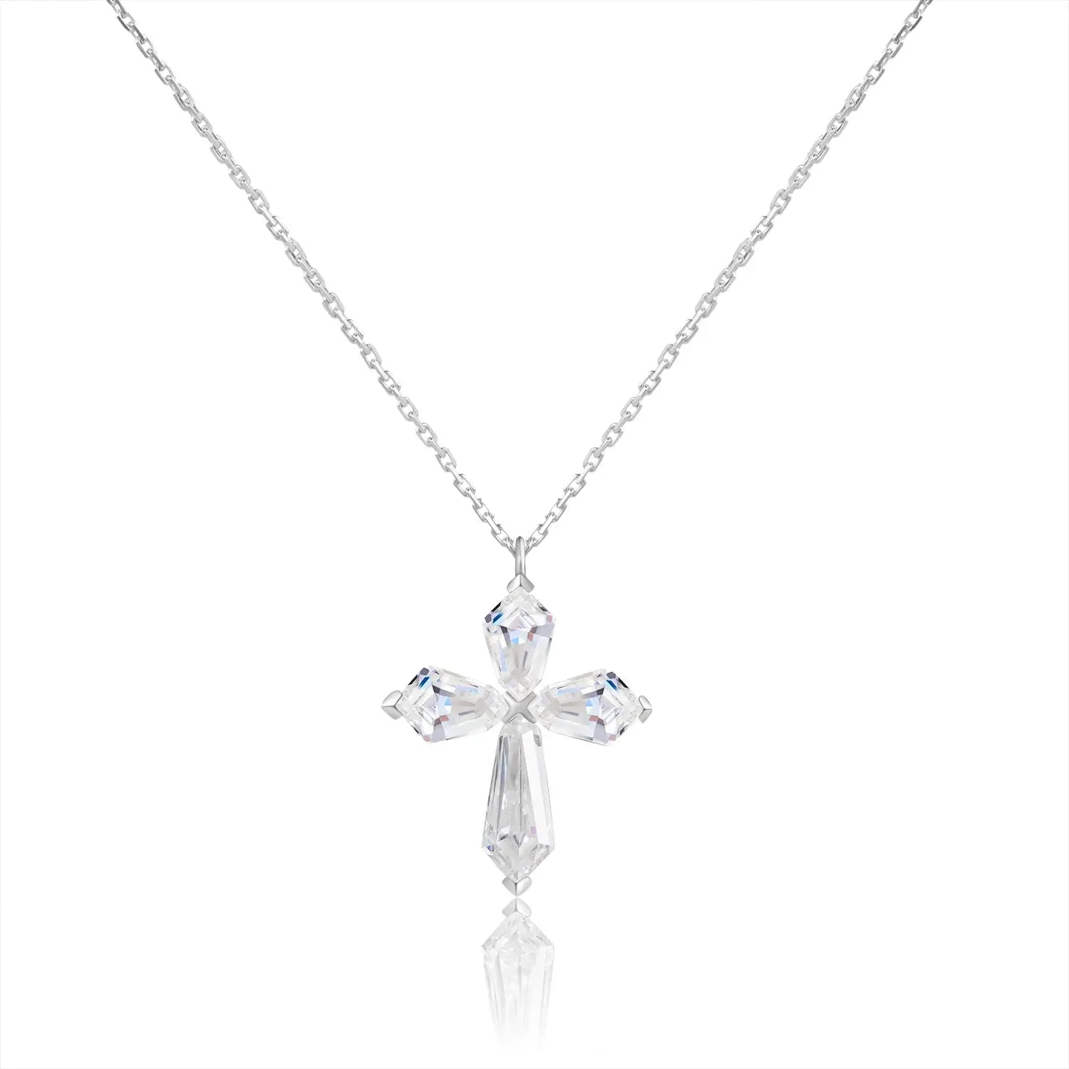 Cross Arrow Shape Moissanite Diamond Pendant Necklace