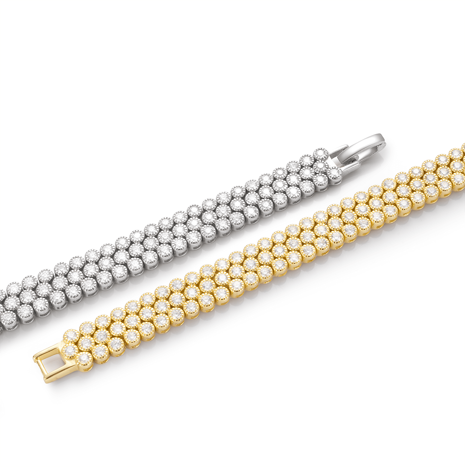 Classic Three-Row Moissanite Tennis Bracelet