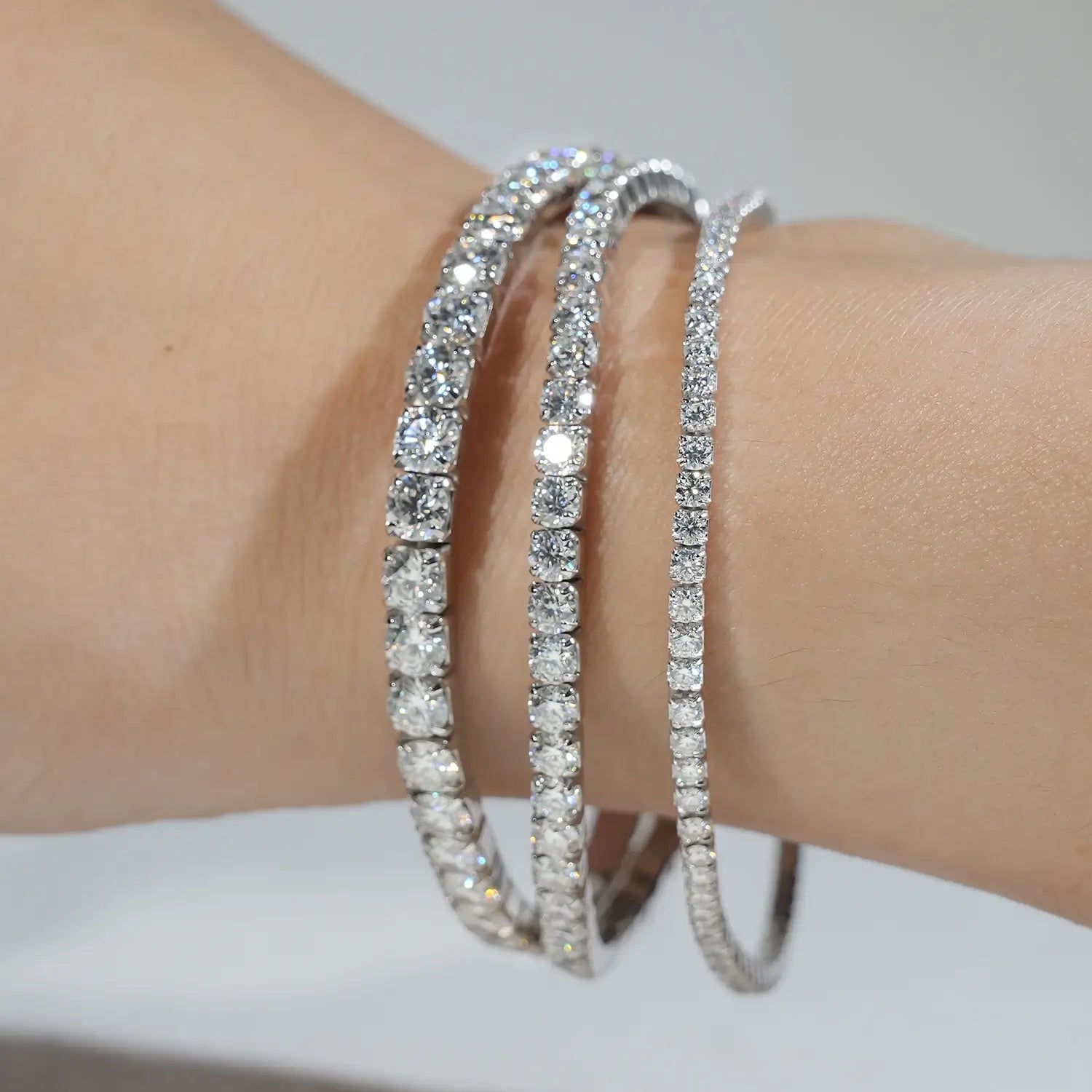 Moissanite Diamond Elastic Tennis Chain bracelet