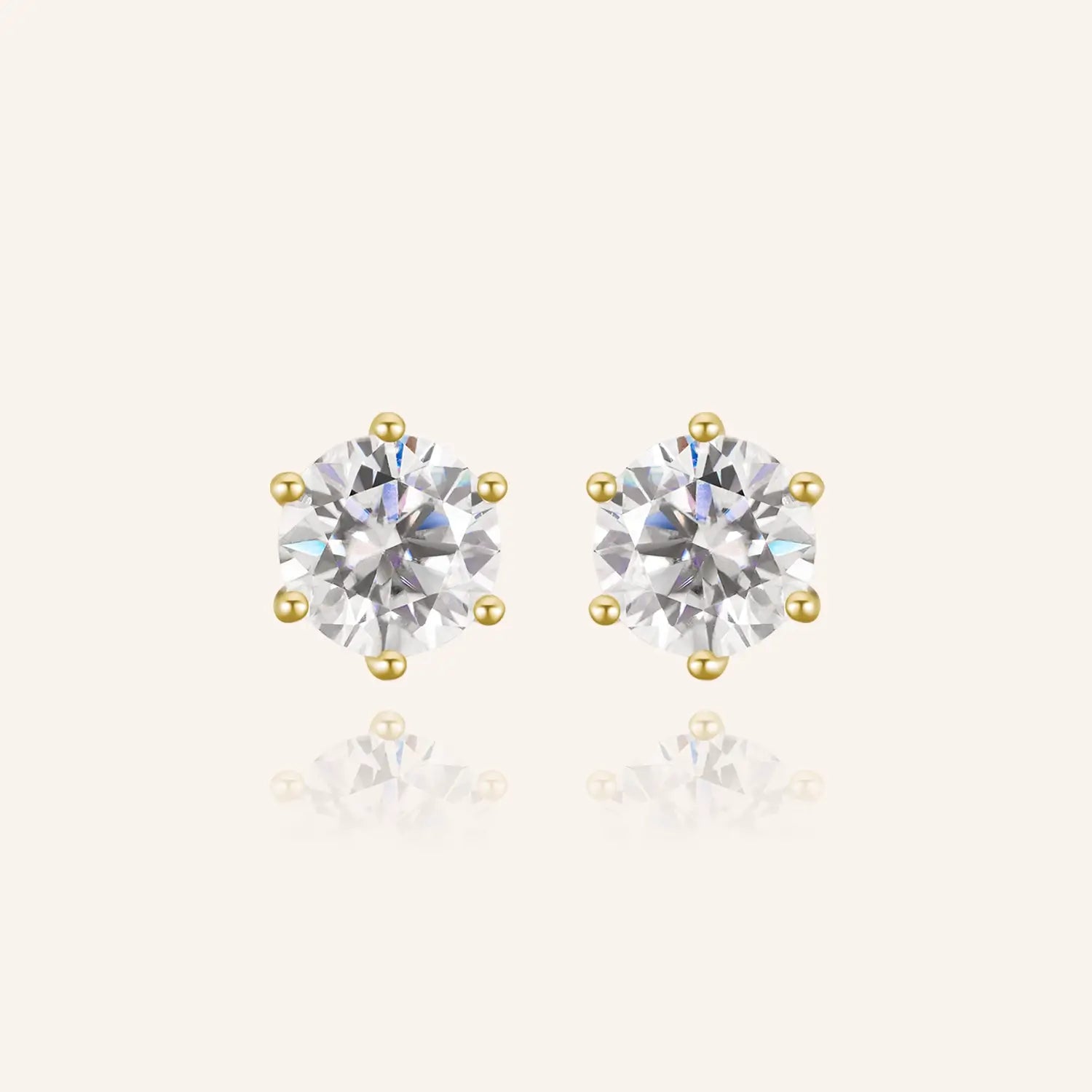 Classic Round Moissanite Butterfly Back Earrings