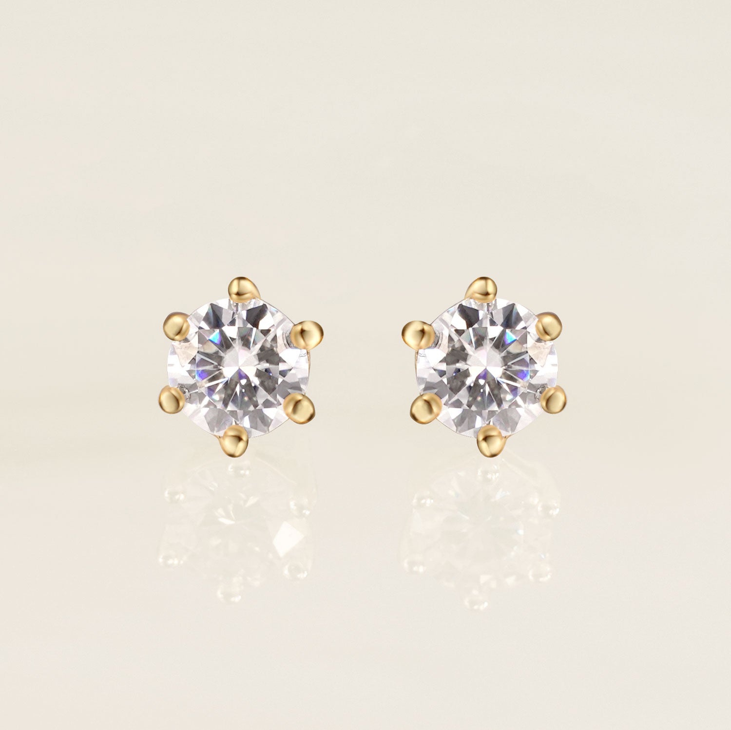 Classic Round Moissanite Butterfly Back Earrings
