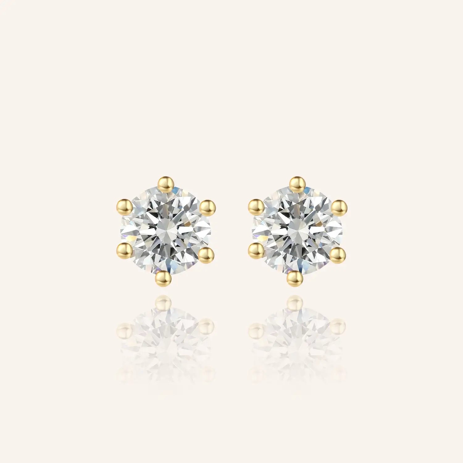 Classic Round Moissanite Butterfly Back Earrings