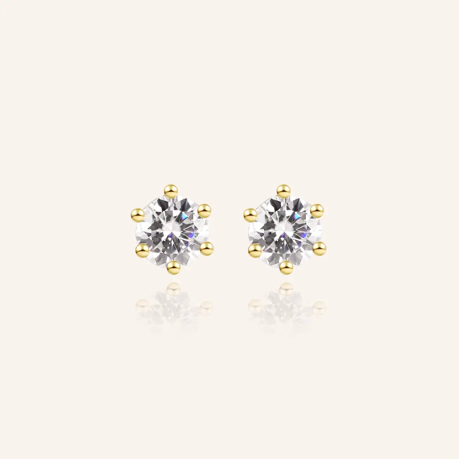 Classic Round Moissanite Butterfly Back Earrings