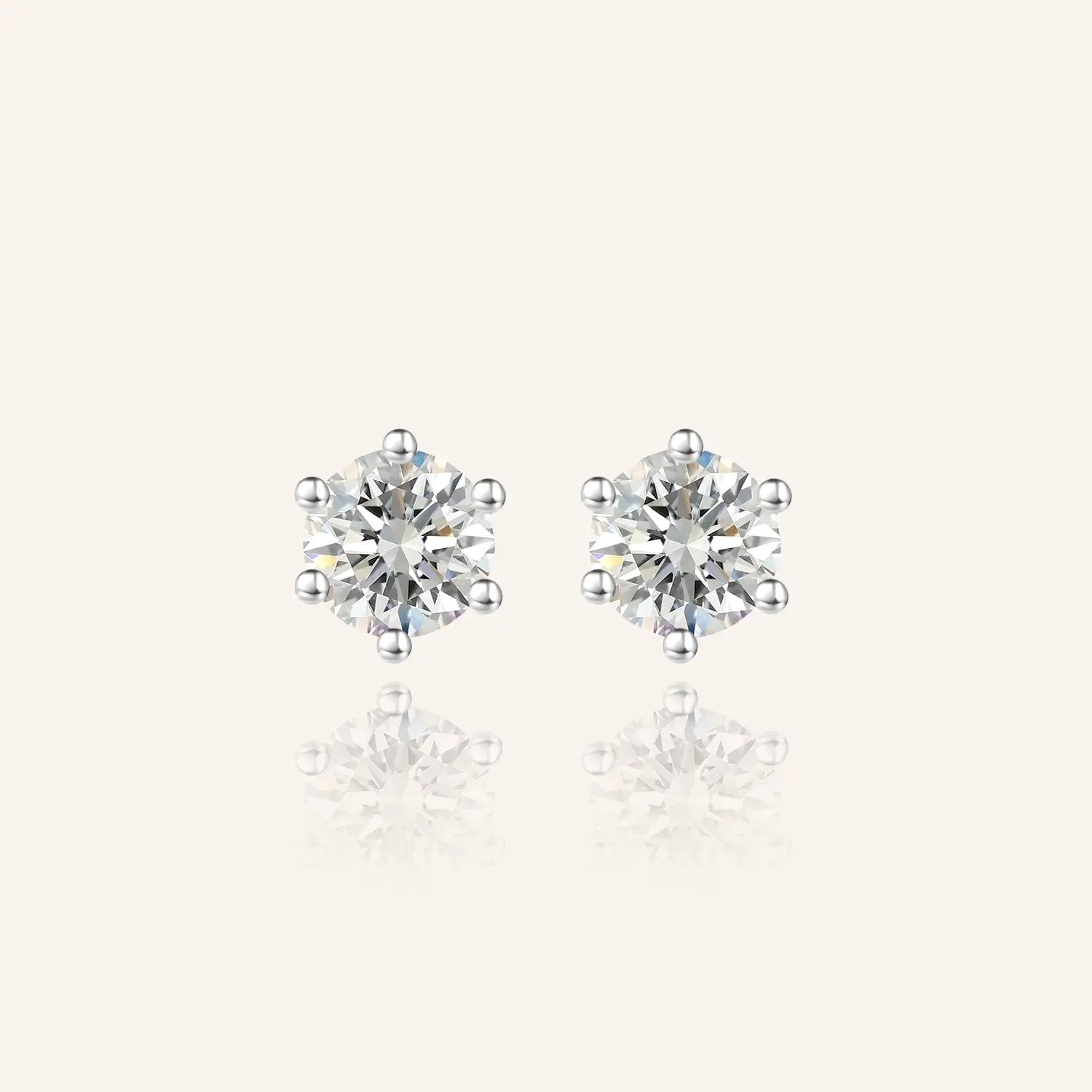 Classic Round Moissanite Butterfly Back Earrings
