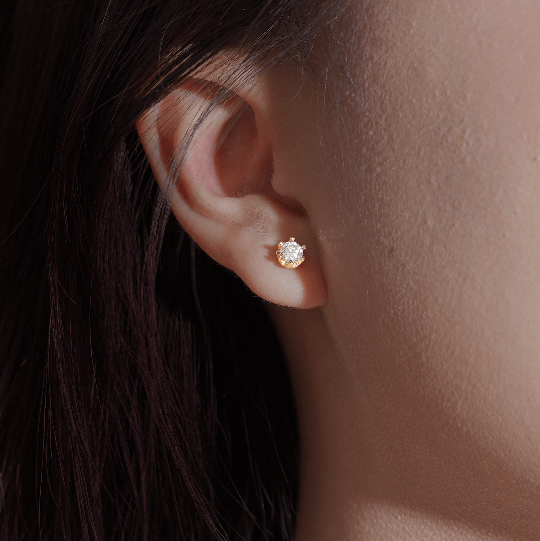 Sparkling Sun Round Cut Moissanite Butterfly Back Earrings