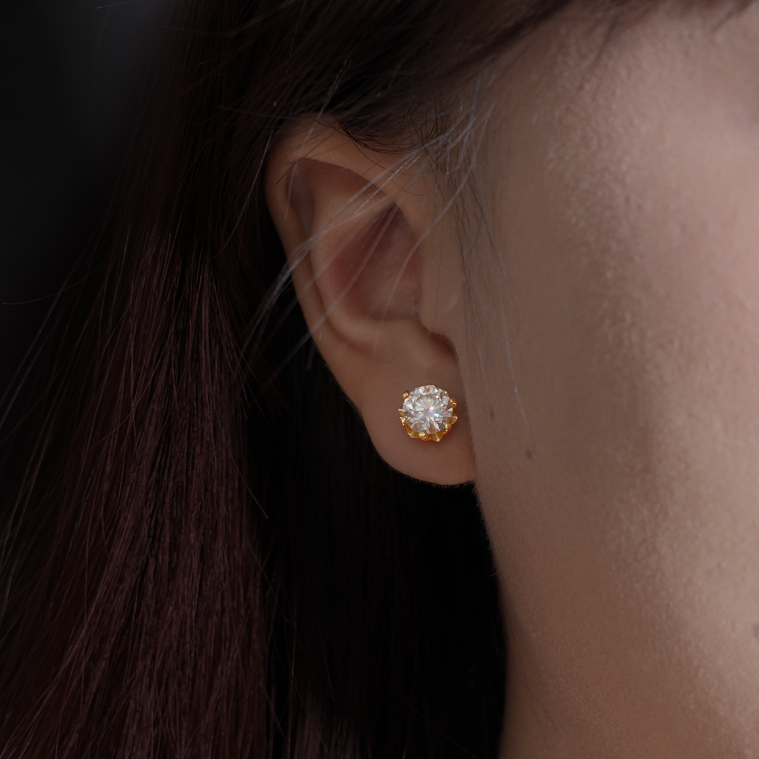 Full and Simple Cushion Moissanite Earrings