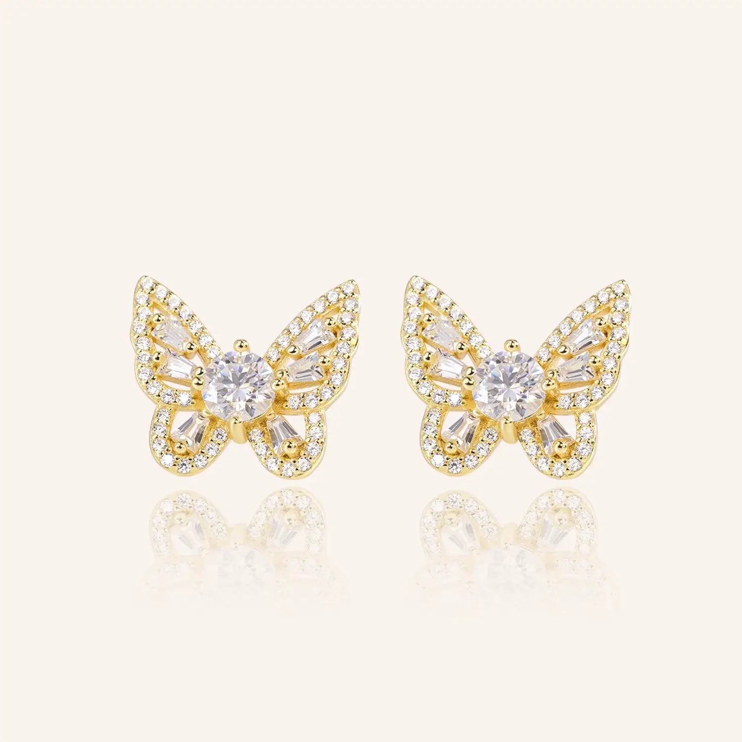 Twinkling 1.0 T.W.CT Moissanite Butterfly Earrings