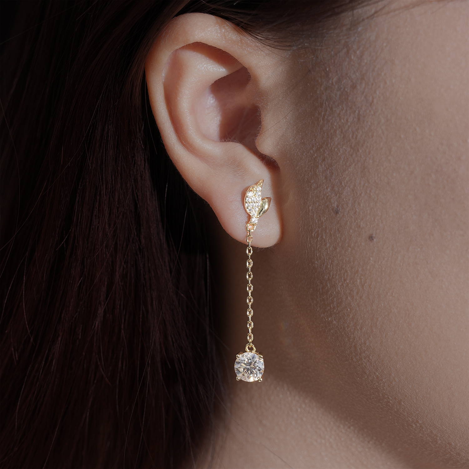 1CT Angel Wings Moissanite Hoop Earrings