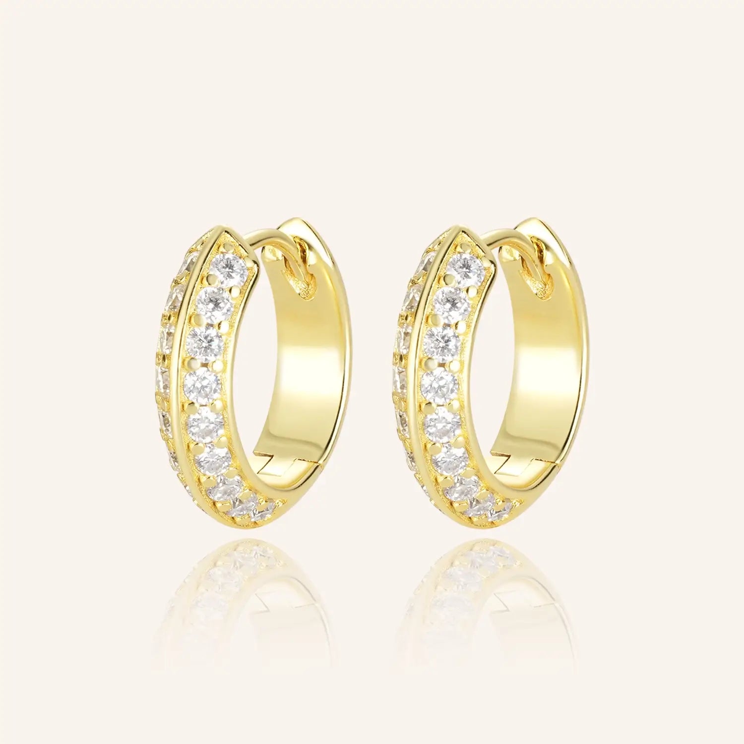 Moissanite Double Row Pave Hoop Earrings