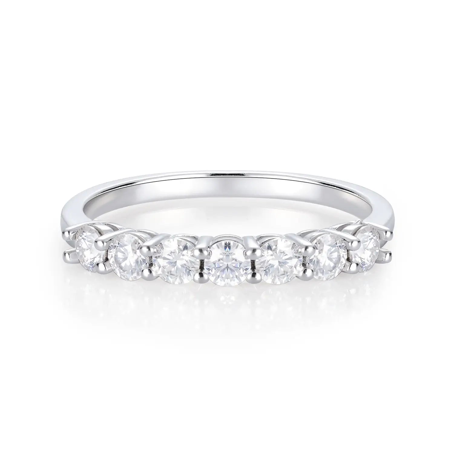 0.7CT Round Cut Moissanite Wedding Band