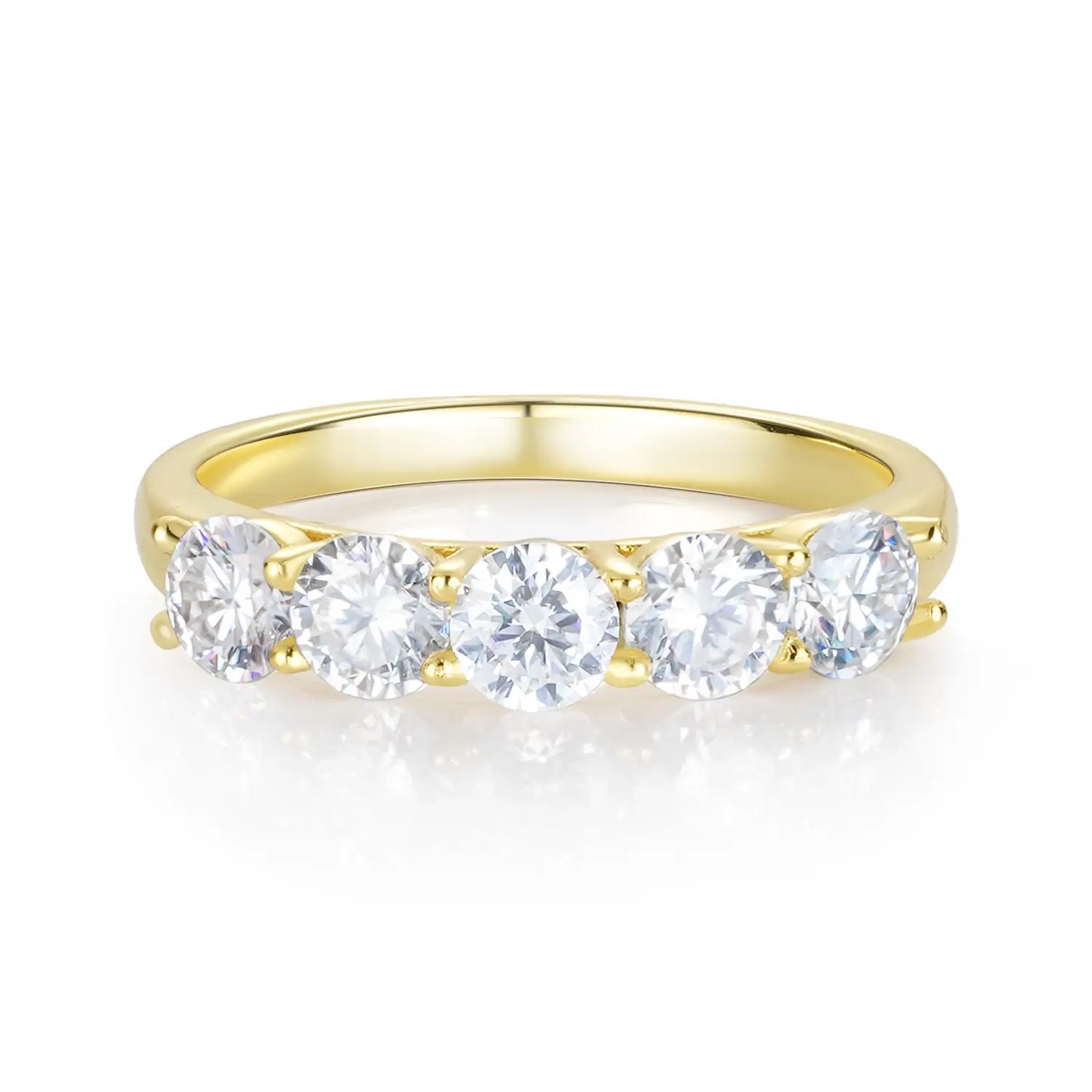 1.5CT Round Cut Moissanite Wedding Band