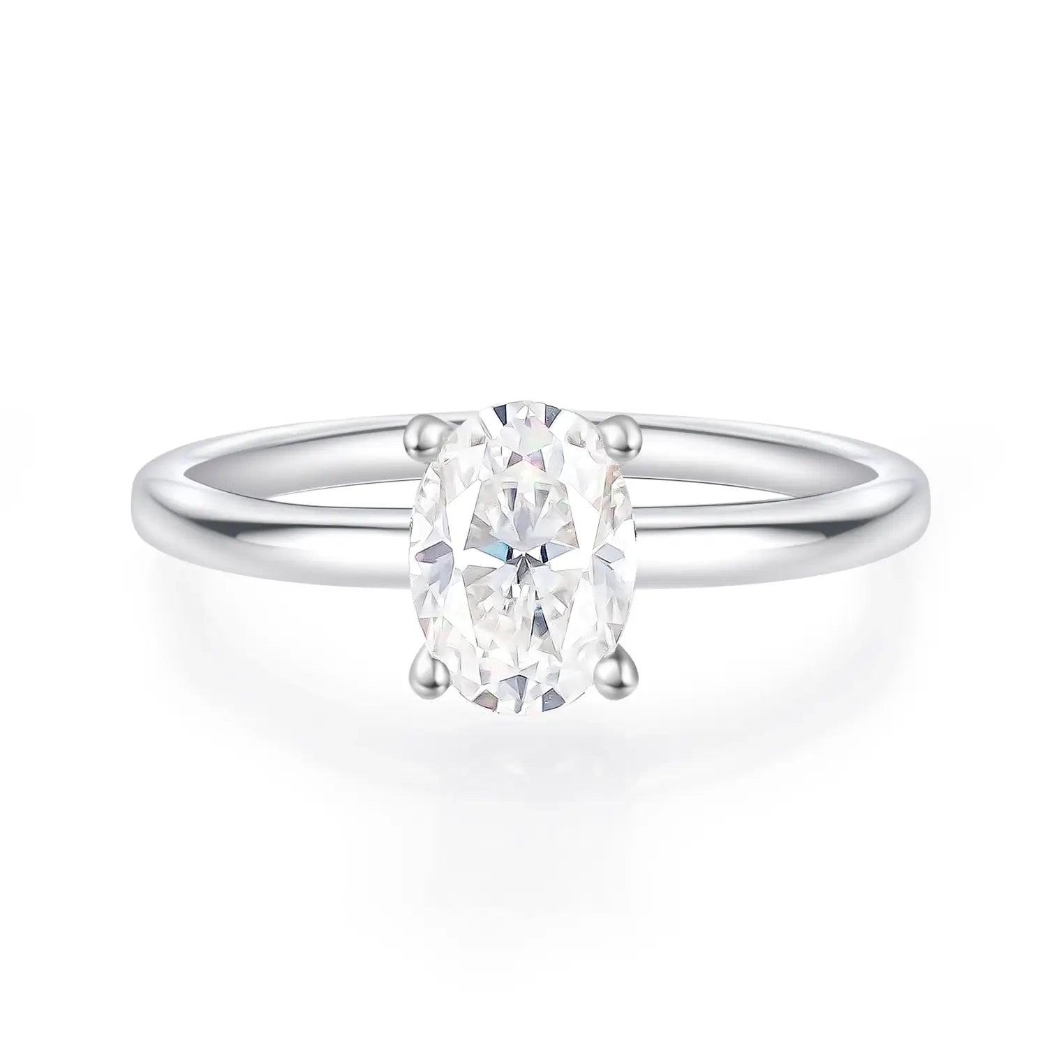 Solitaire Oval Cut Moissanite Luxury Engagement Ring
