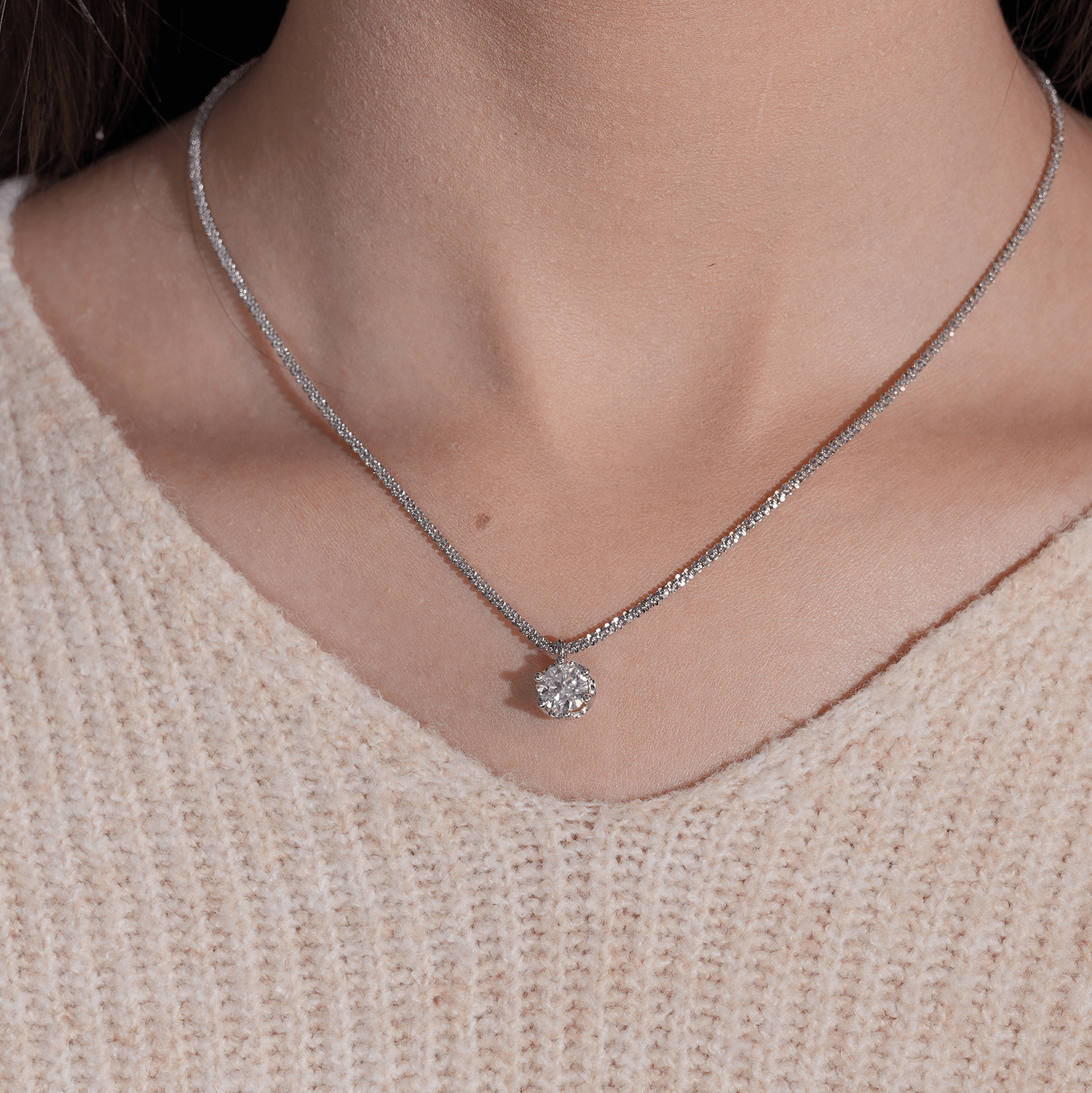 Classic Hexagon Moissanite Necklace