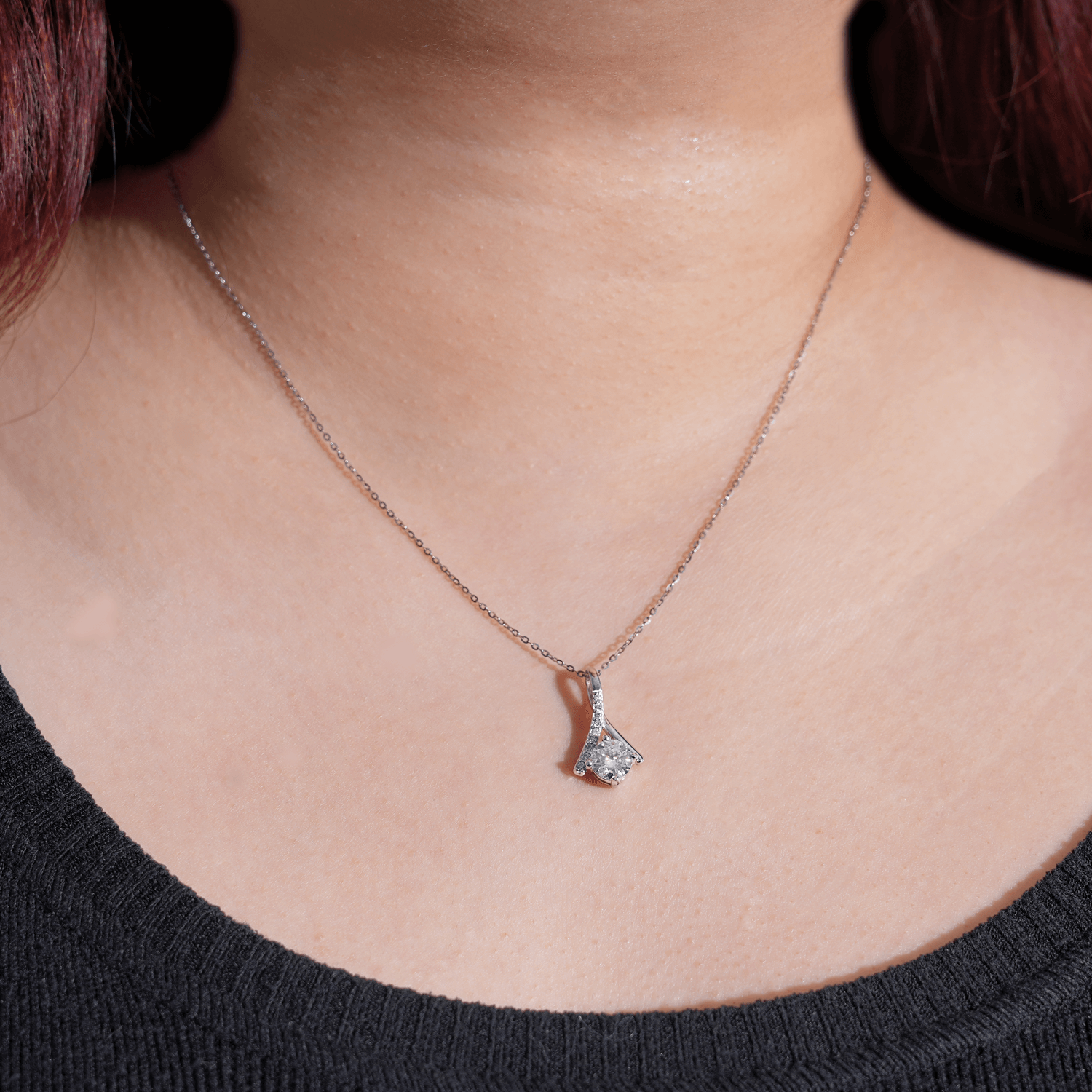 14K Gold Plated Vivid Arc Moissanite Pendant