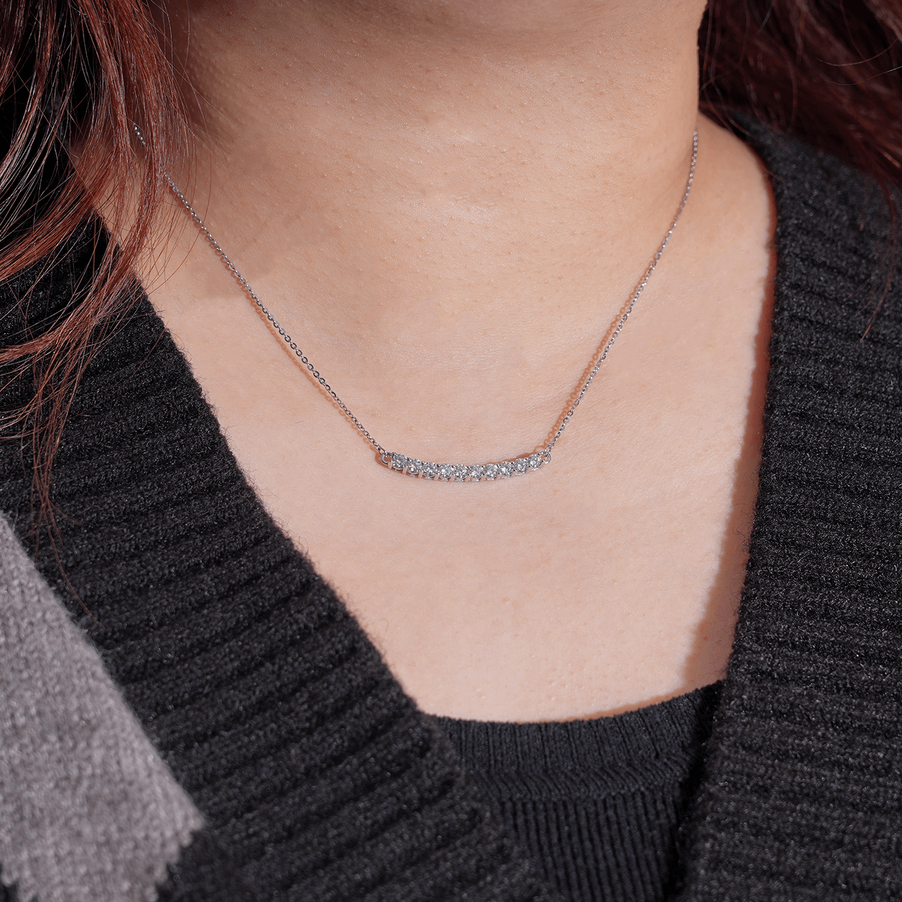 14K Gold Plated Radiant Starline Round Cut Moissanite Necklace