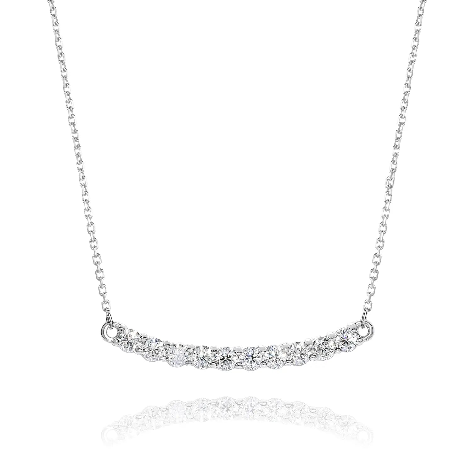 14K Gold Plated Radiant Starline Round Cut Moissanite Necklace