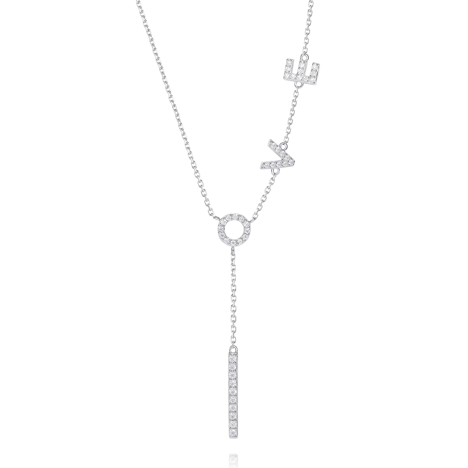 14K Gold Plated LOVE Drop Moissanite Necklace