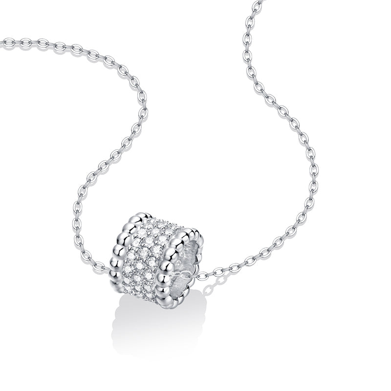 Lucky Bead Moissanite Adjustable Chain Necklace