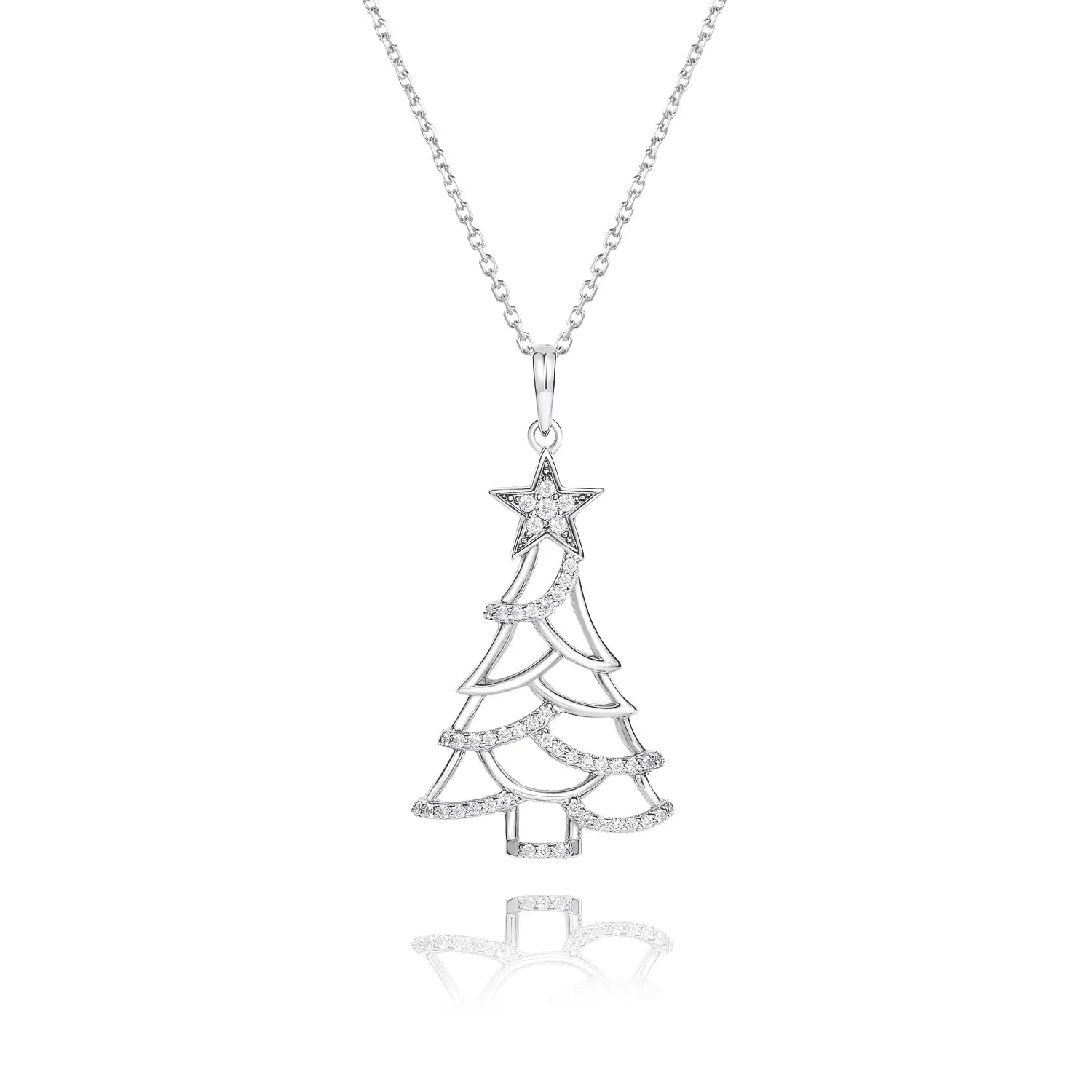 14K Gold Plated Twinkling Pine Moissanite Pendant