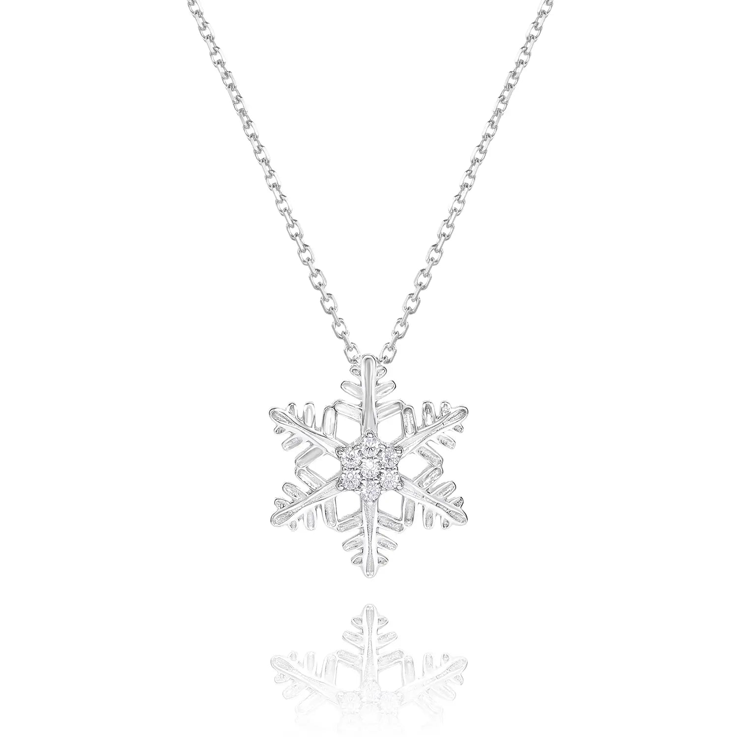 14K Gold Plated Snowflake Moissanite Pendant Necklace