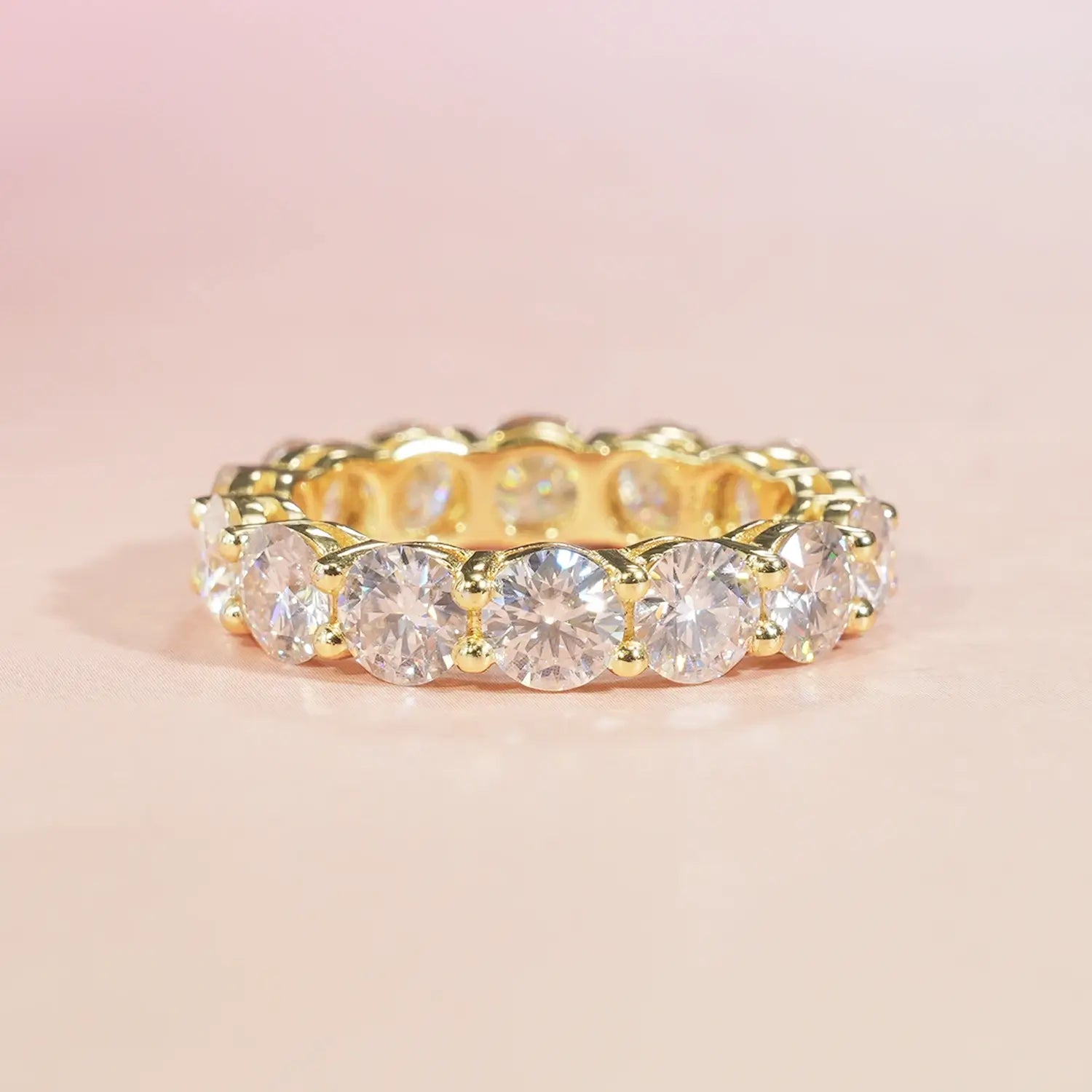 Round Cut Moissanite Eternity Ring