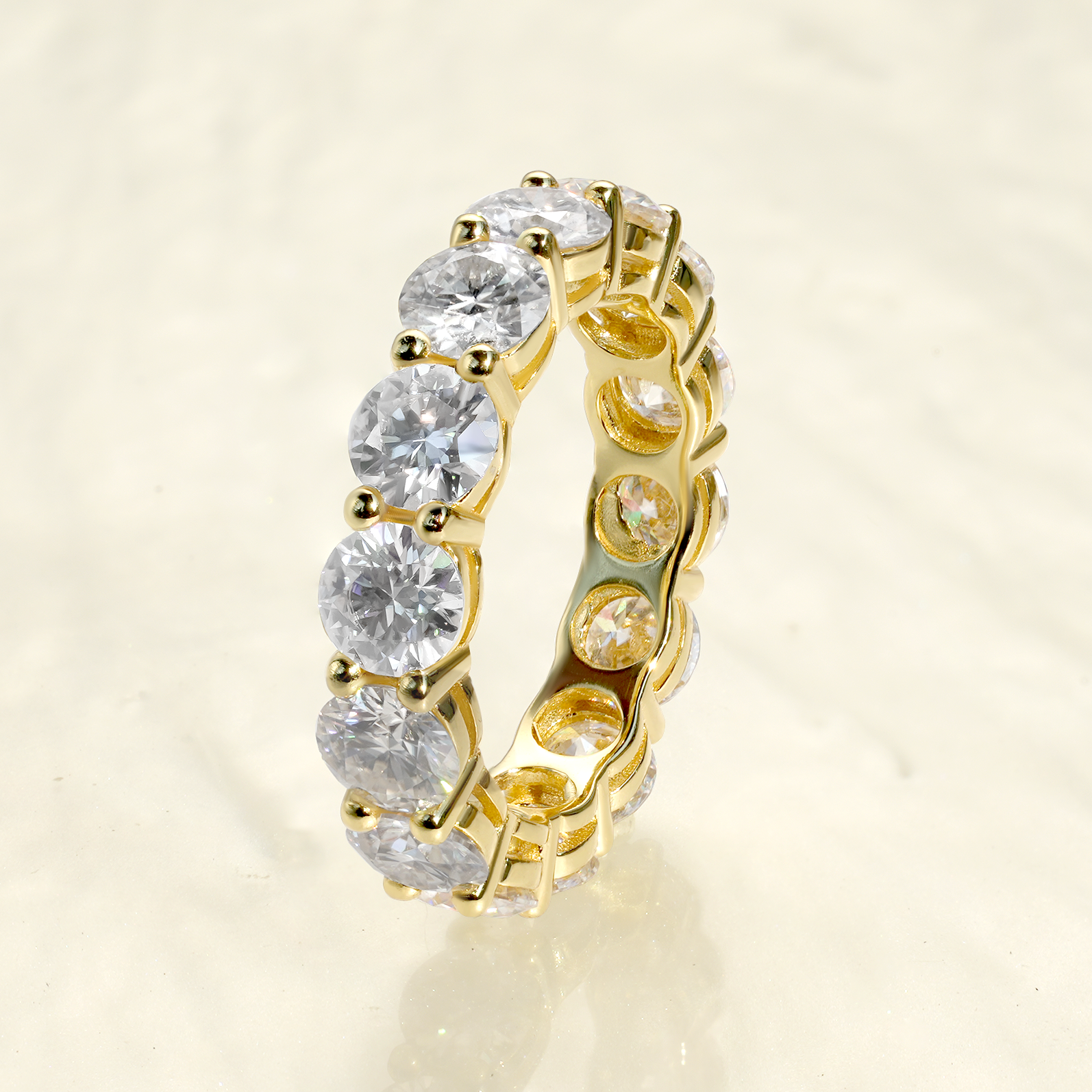 Round Cut Moissanite Eternity Ring