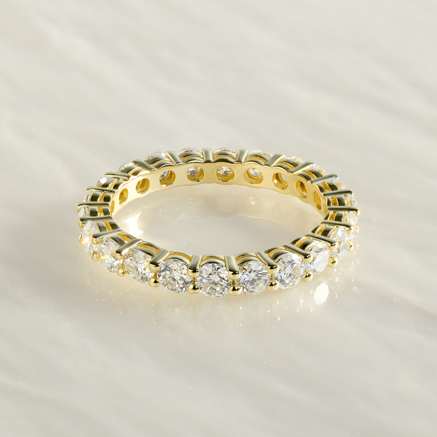 Round Cut Moissanite Eternity Ring