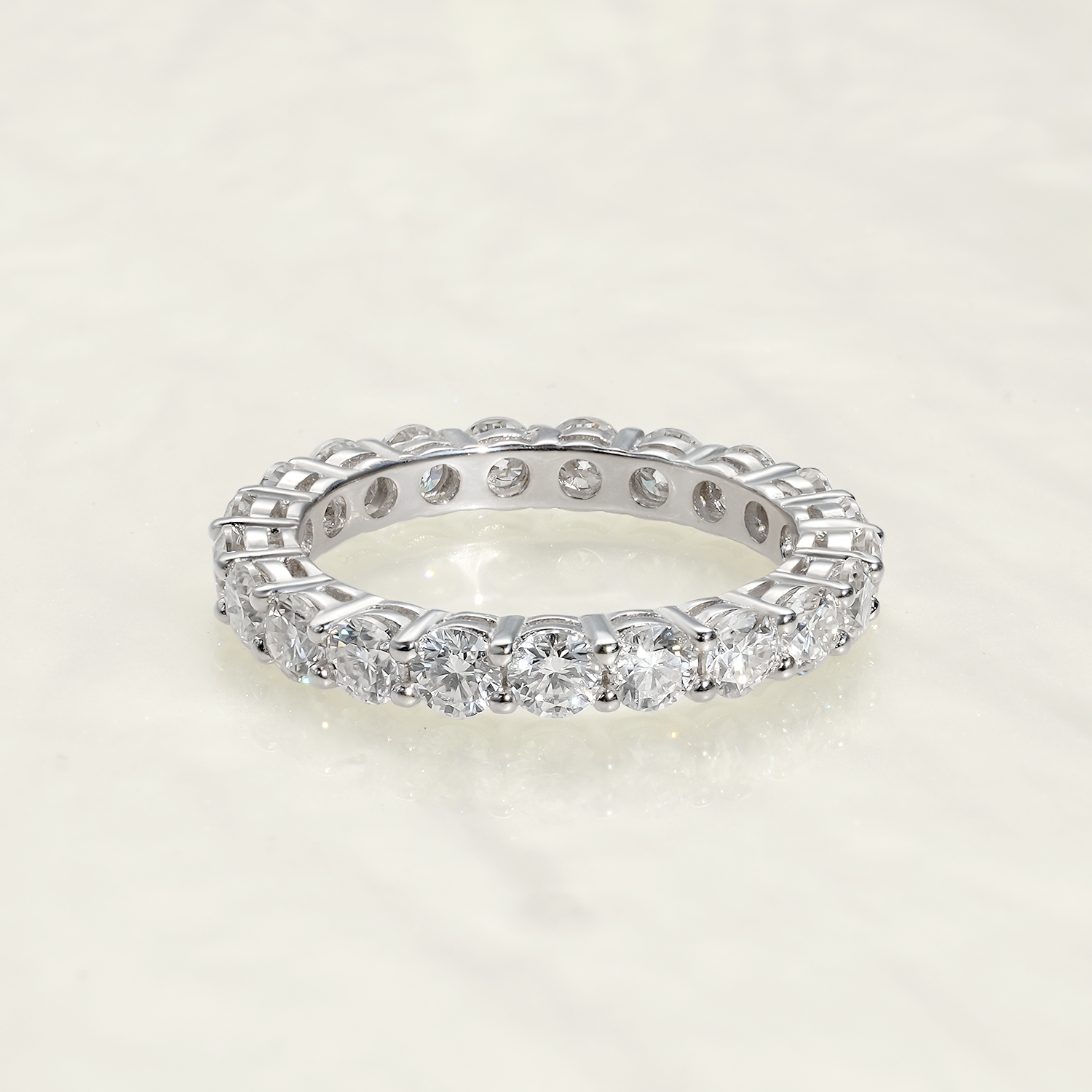 Round Cut Moissanite Eternity Ring