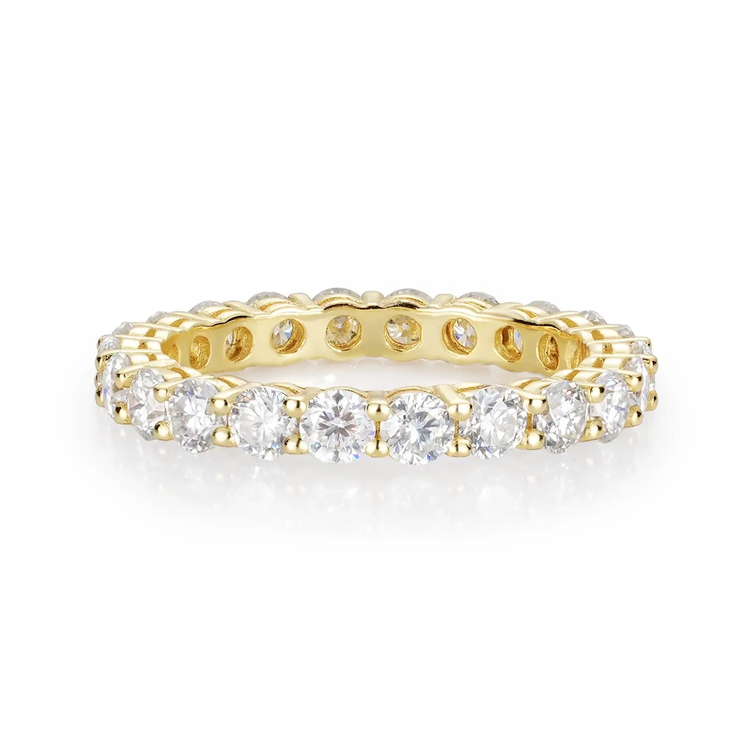 Round Cut Moissanite Eternity Ring