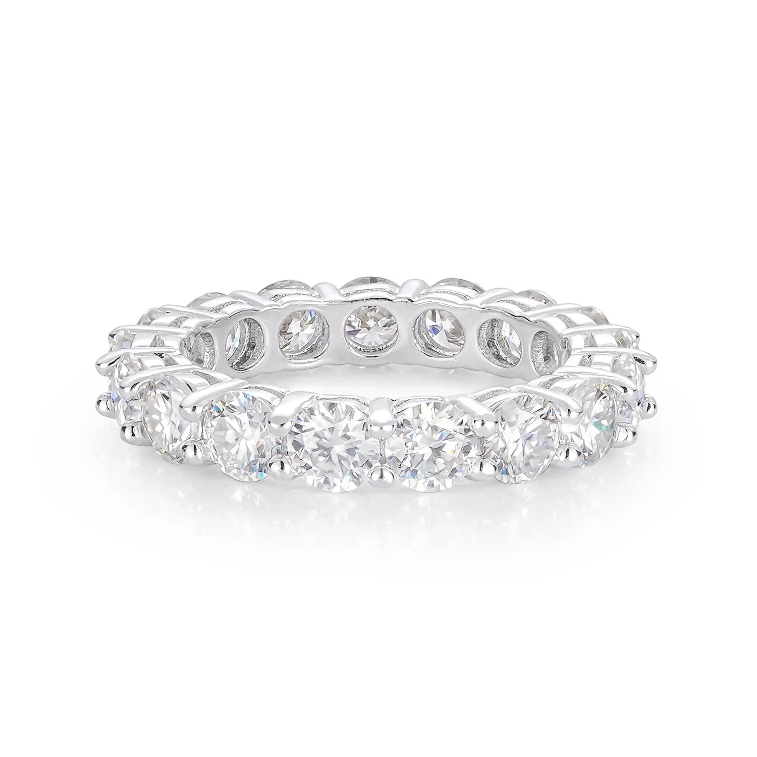 Round Cut Moissanite Eternity Ring