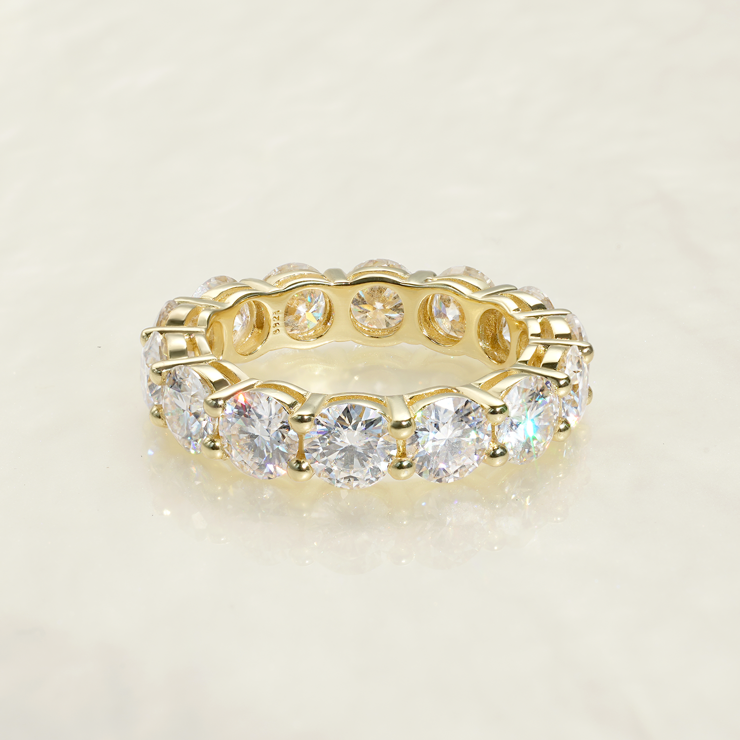 Round Cut Moissanite Eternity Ring