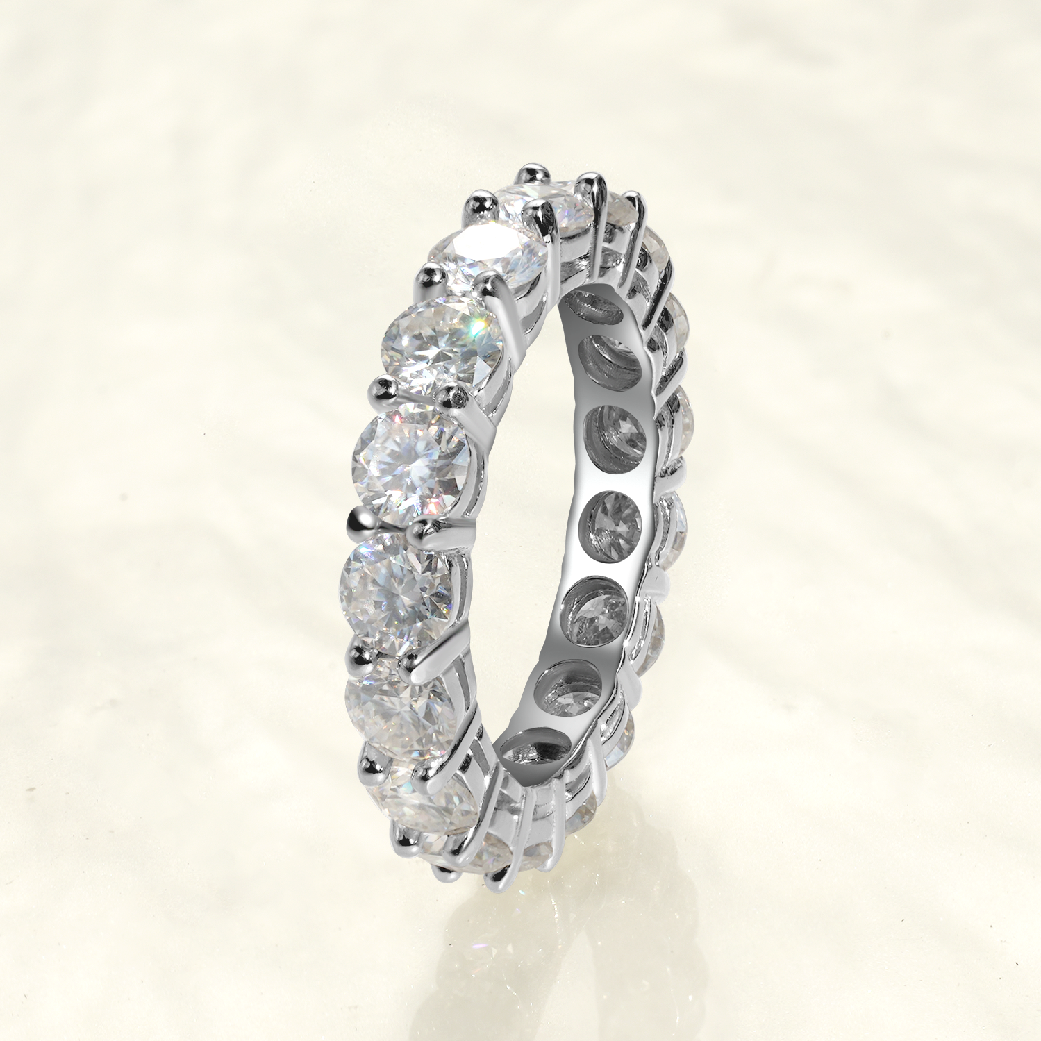 Round Cut Moissanite Eternity Ring