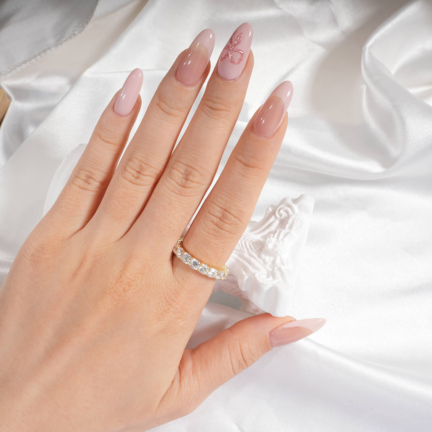 Round Cut Moissanite Eternity Ring