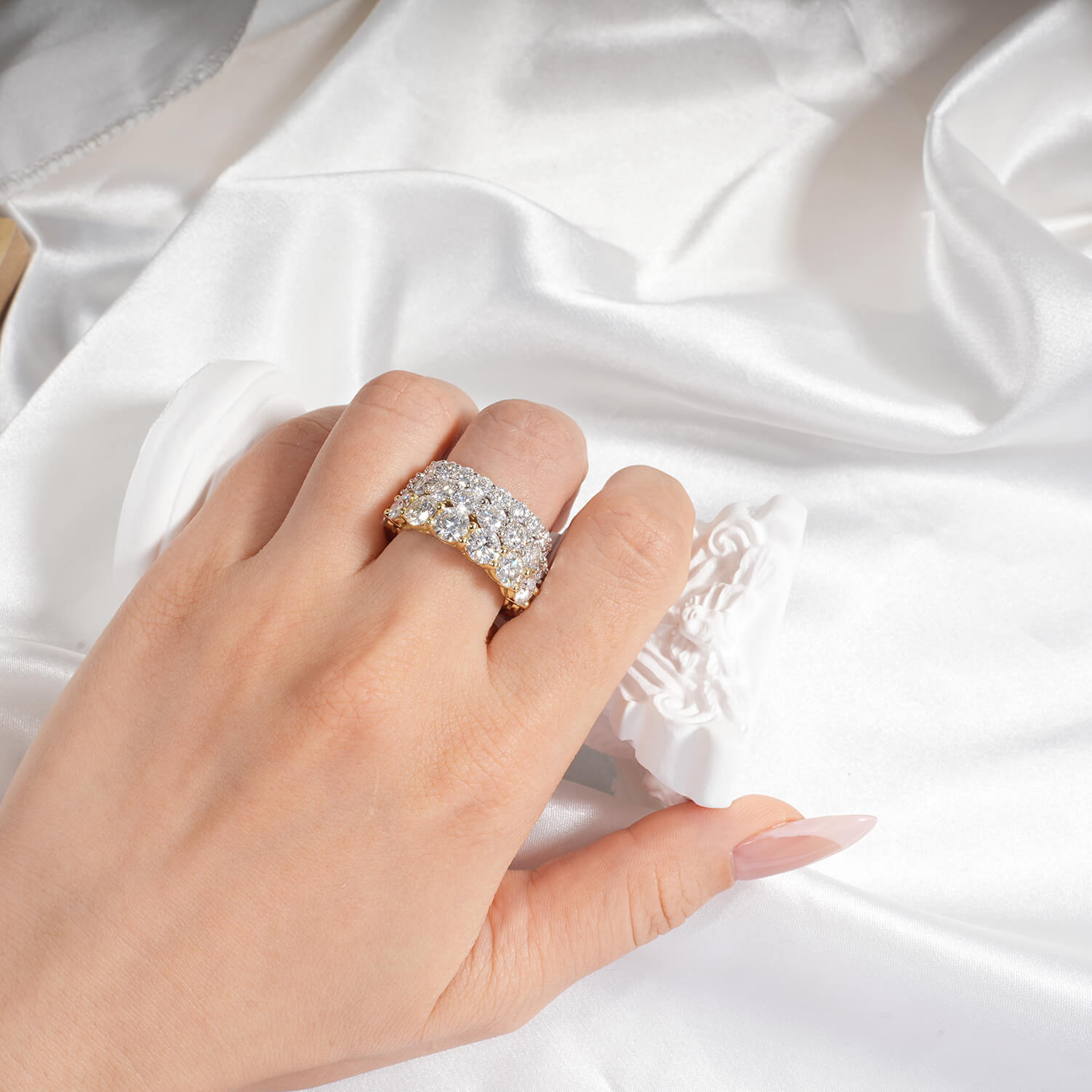 Round Cut Moissanite Eternity Ring