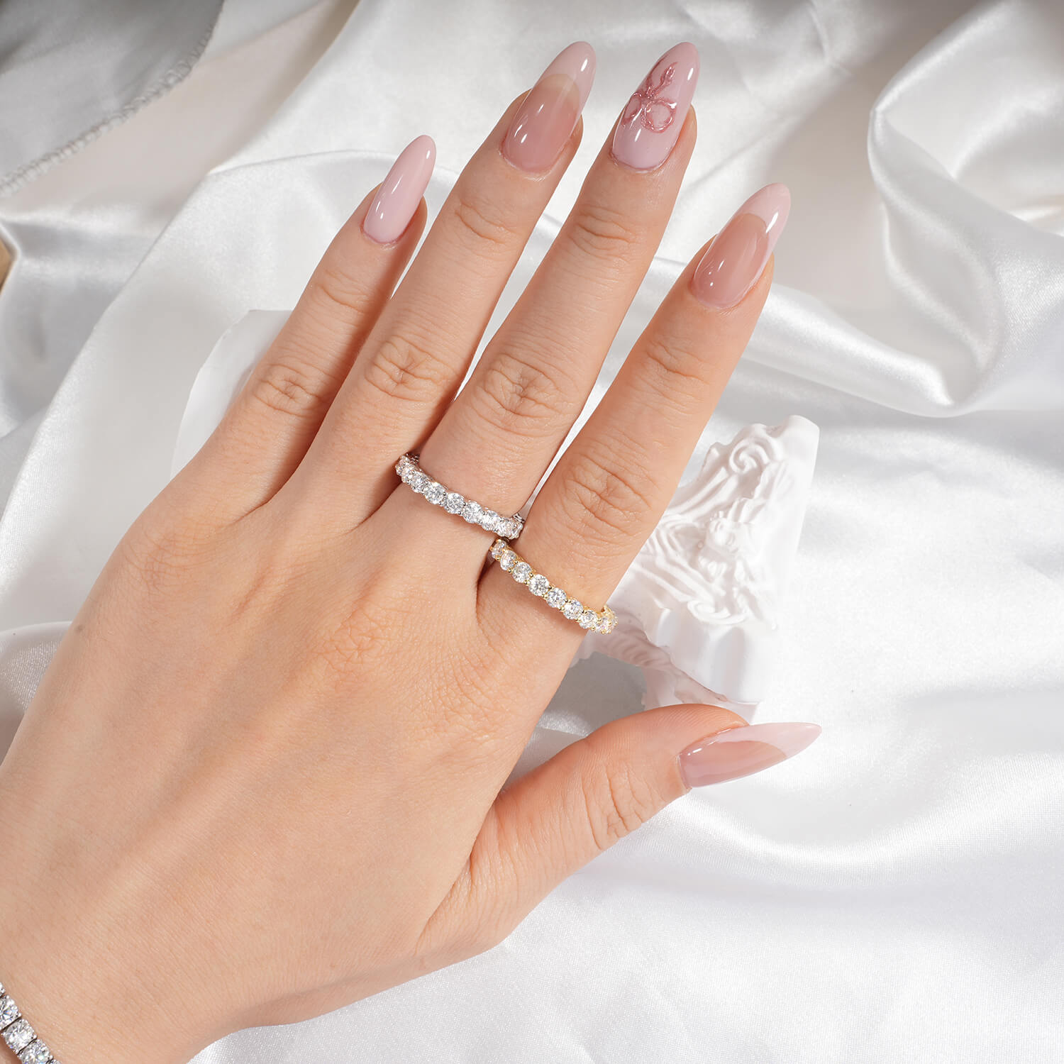 Round Cut Moissanite Eternity Ring