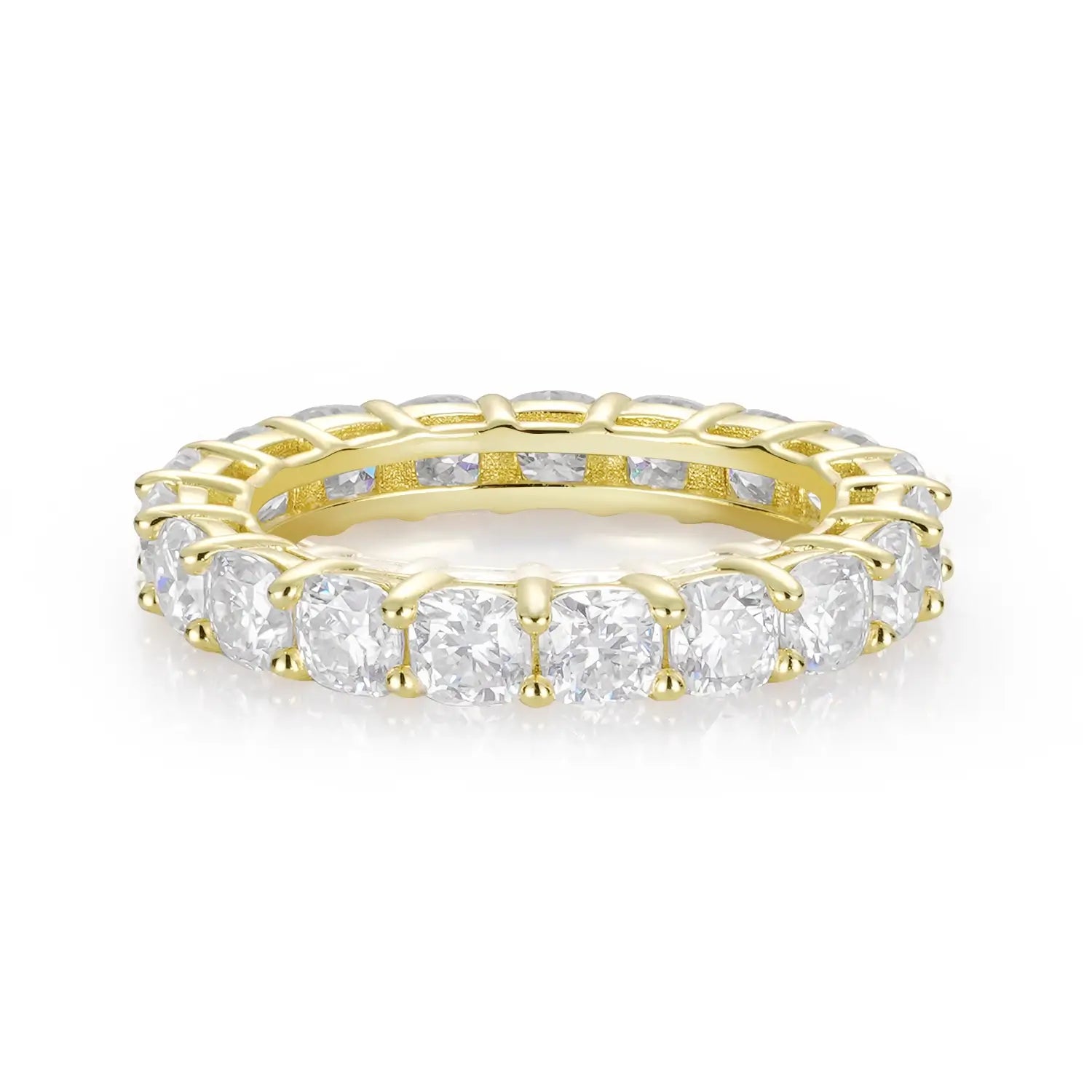 Cushion Cut Moissanite Eternity Ring