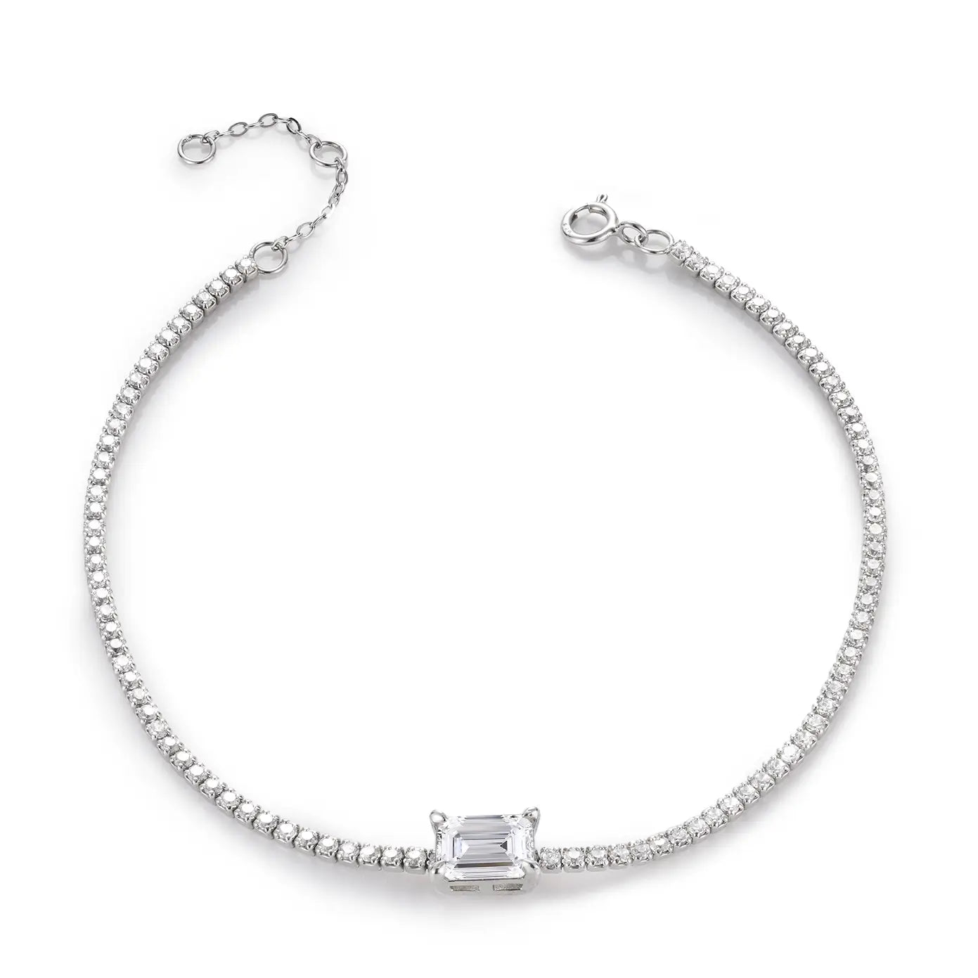 Emerald Cut Moissanite Tennis Bracelet