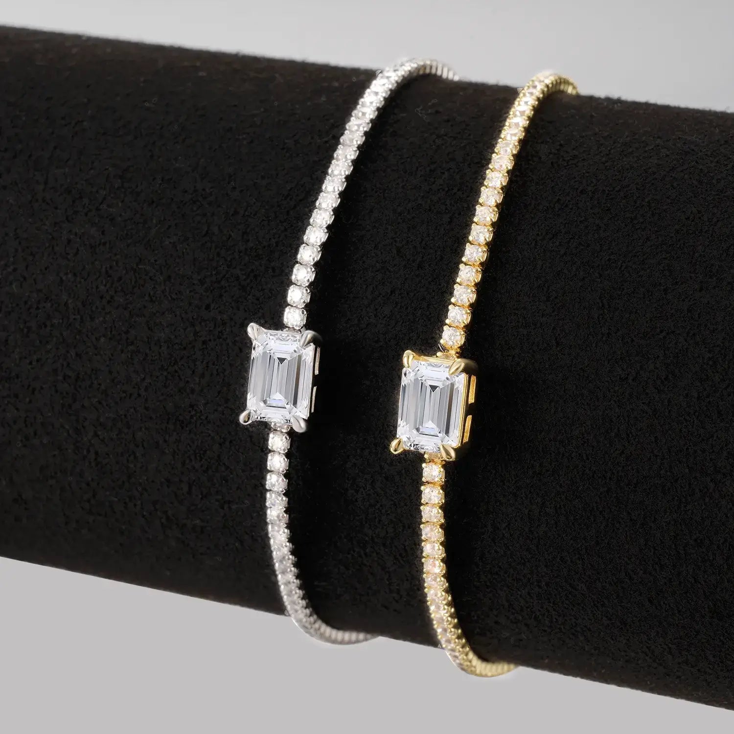 Emerald Cut Moissanite Tennis Bracelet