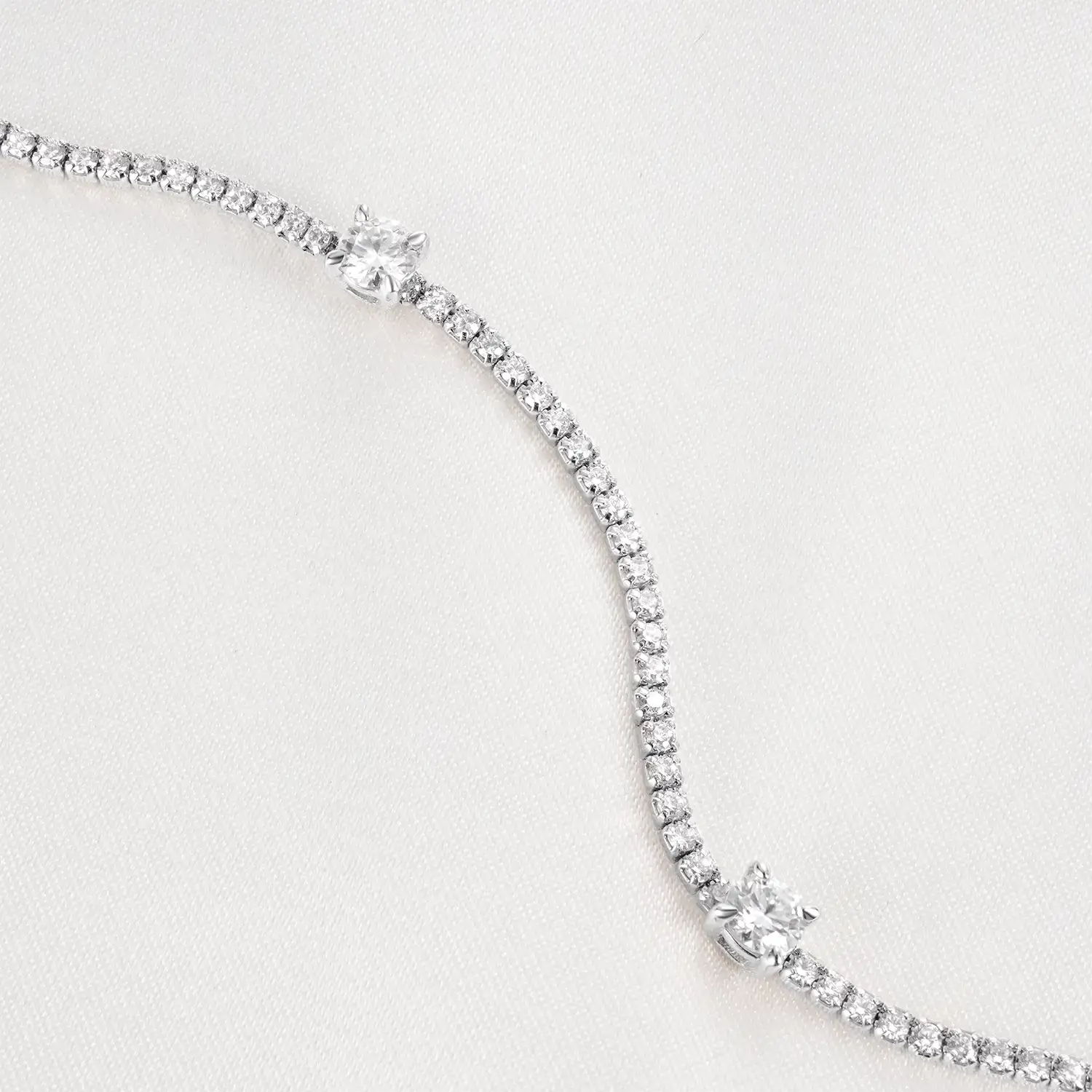 Round Cut Moissanite Adjustable Tennis Bracelet