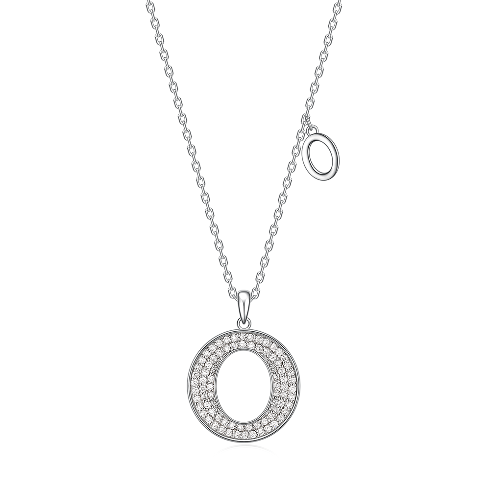 14K Gold Plated Moissanite Letters Sparkle Pendant