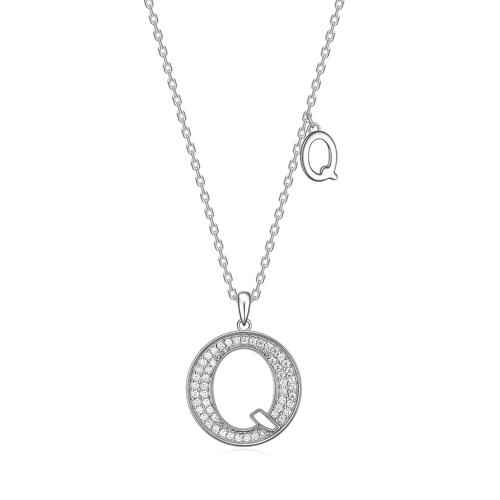 14K Gold Plated Moissanite Letters Sparkle Pendant