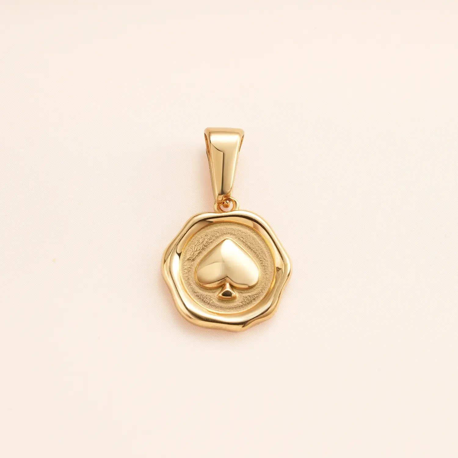 Gold Vintage-Inspired Heart Stamp Charm