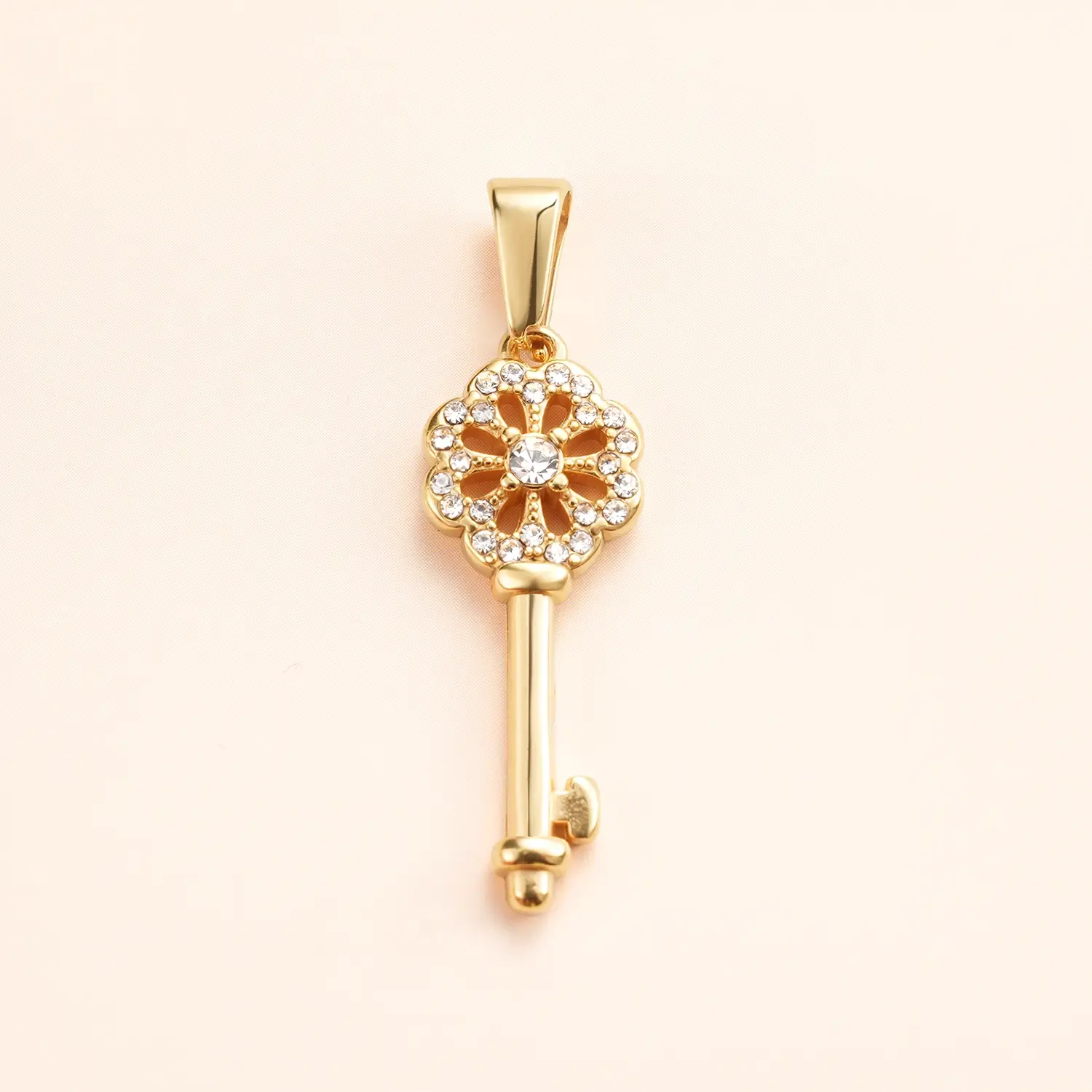 April Birthstone Diamond-Inspired Key Charm