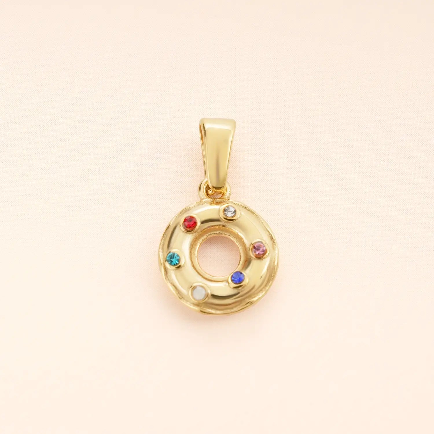 Donut Birthstone Pendant Charm