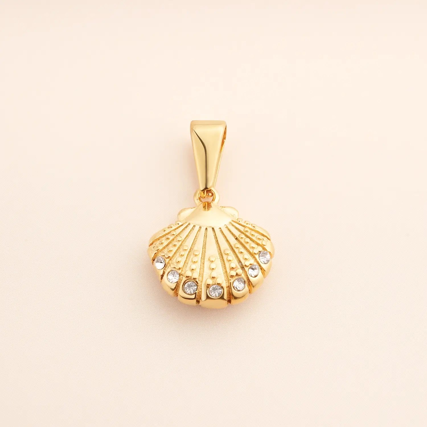Gold Shell Charm with Birthstone